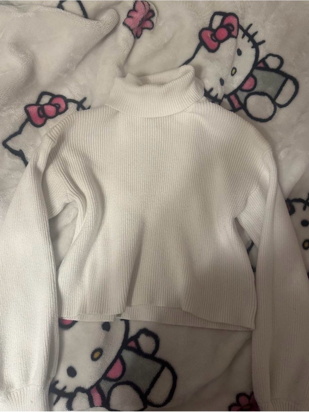 blue rain bell sleeve turtleneck